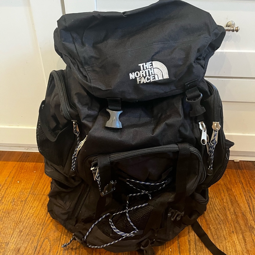 80 liter North Face Backpack.  Used mainly for hauling gear. Sturdy old pack.